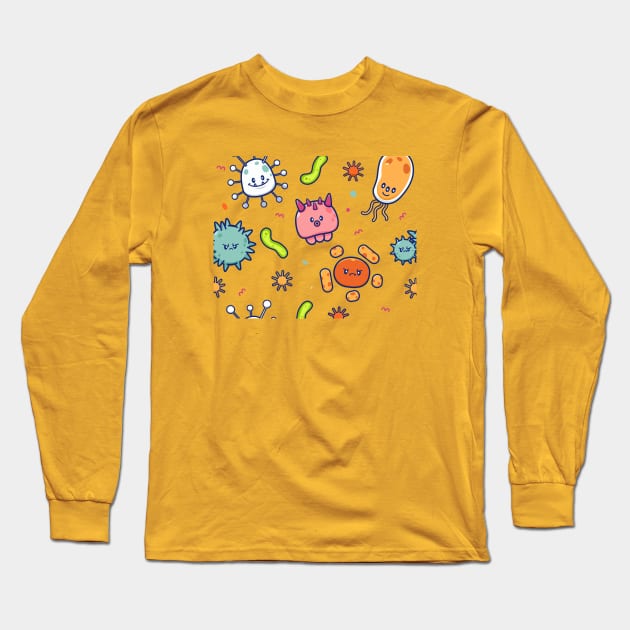 Cute Virus Cartoon (4) Long Sleeve T-Shirt by Catalyst Labs